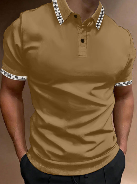 Mens Casual Polo Shirt Classic Short Sleeve Tees