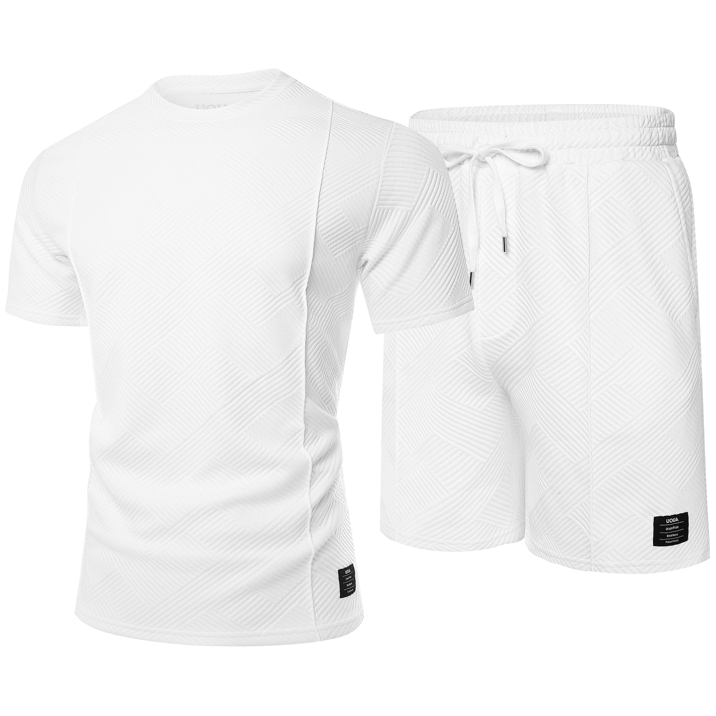 Mens Short Sets 2 Piece Outfits Casual Short Sleeve Crew-Neck Shirts & Shorts Summer Jogging Loungewear