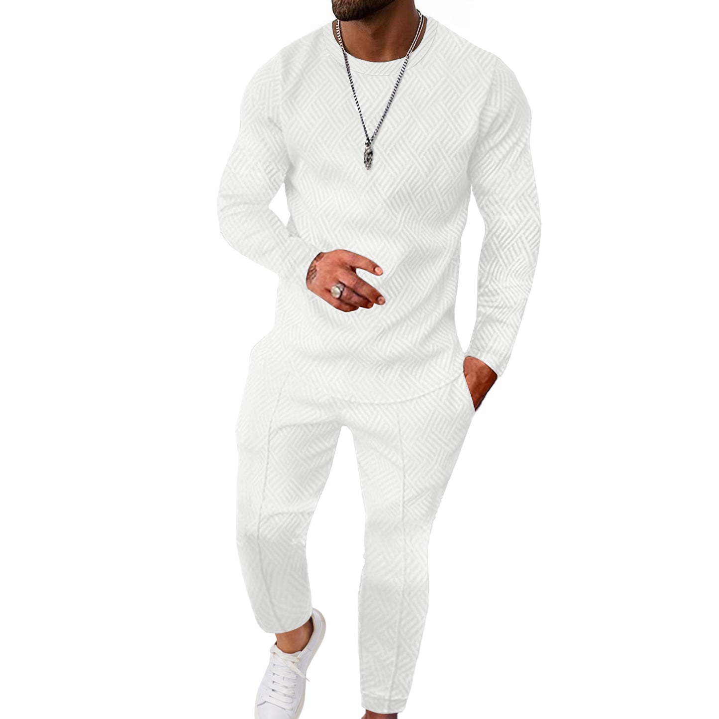 Mens 2 Piece Sweatsuit Outfits Long Sleeve Sweatshirt & Jogging Sweatpants Set