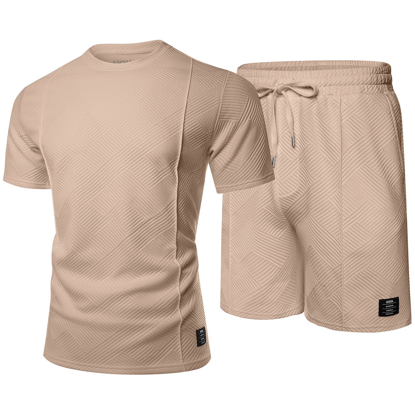 Mens Short Sets 2 Piece Outfits Casual Short Sleeve Crew-Neck Shirts & Shorts Summer Jogging Loungewear