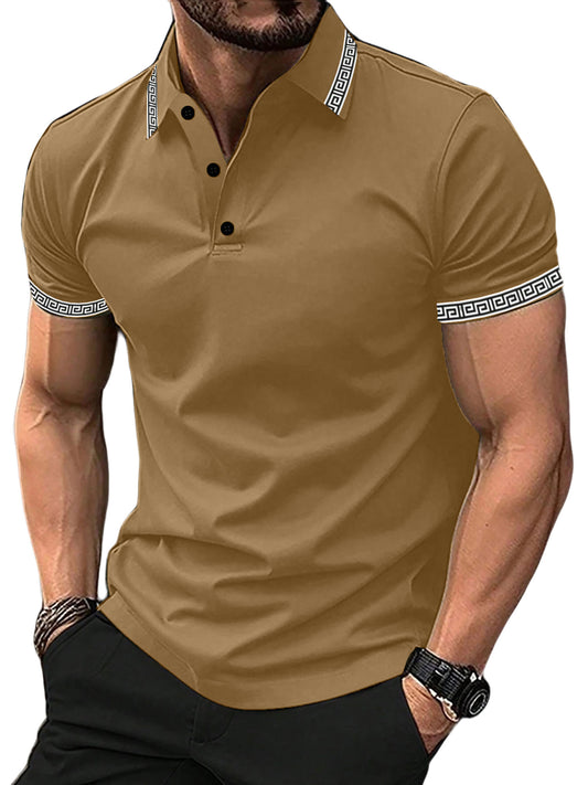 Mens Casual Polo Shirt Classic Short Sleeve Tees