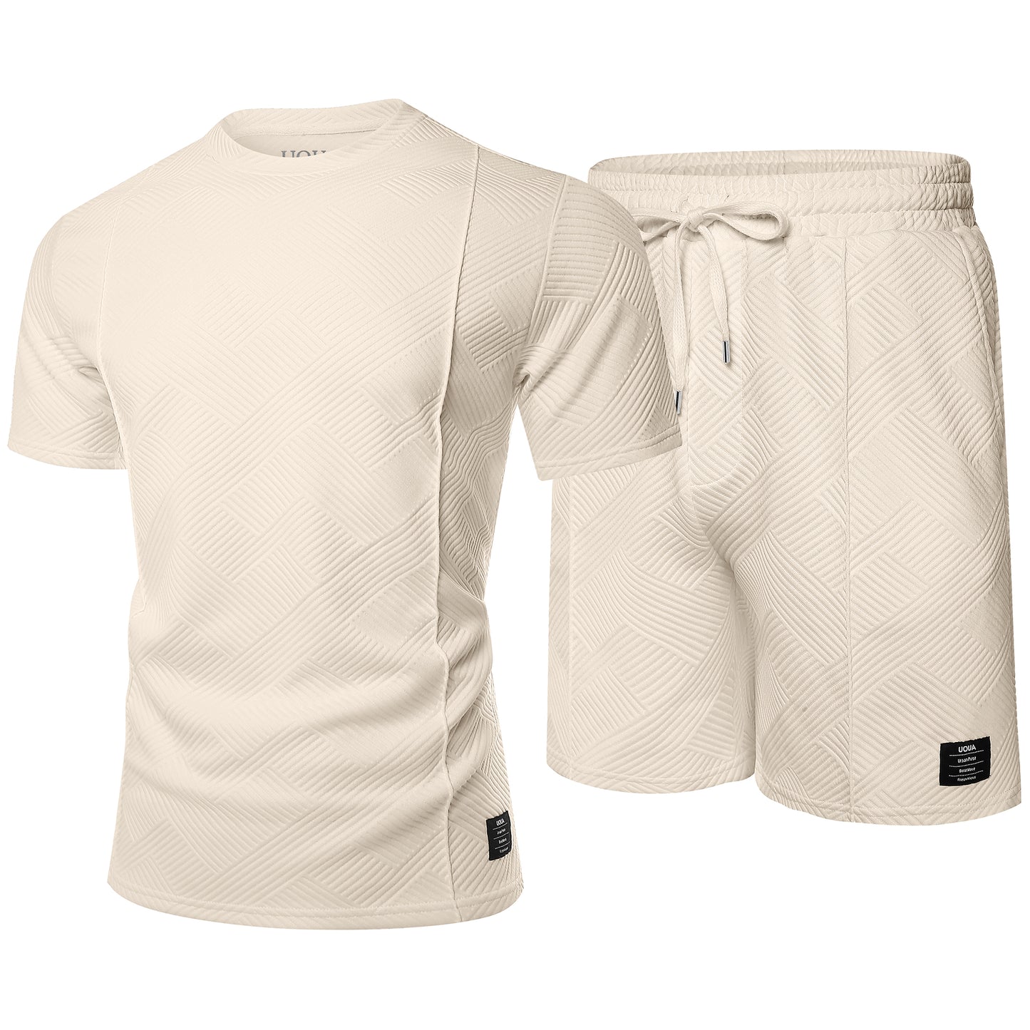 Mens Short Sets 2 Piece Outfits Casual Short Sleeve Crew-Neck Shirts & Shorts Summer Jogging Loungewear